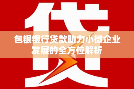 桓仁包银银行贷款助力小微企业发展的全方位解析
