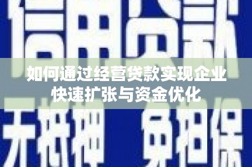 桓仁如何通过经营贷款实现企业快速扩张与资金优化