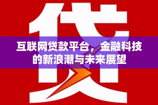 桓仁互联网贷款平台，金融科技的新浪潮与未来展望